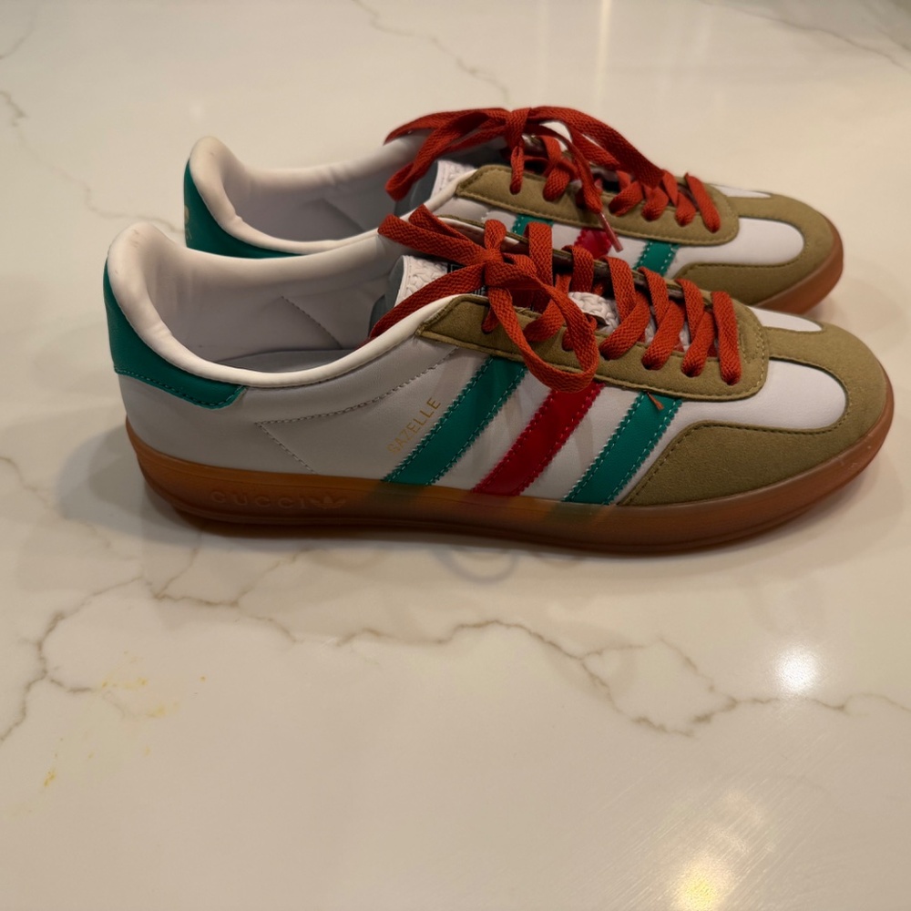 adidas Sneakers in White, Red, Green, and Tan